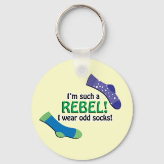 I'm such a rebel, I wear odd socks! Keychain