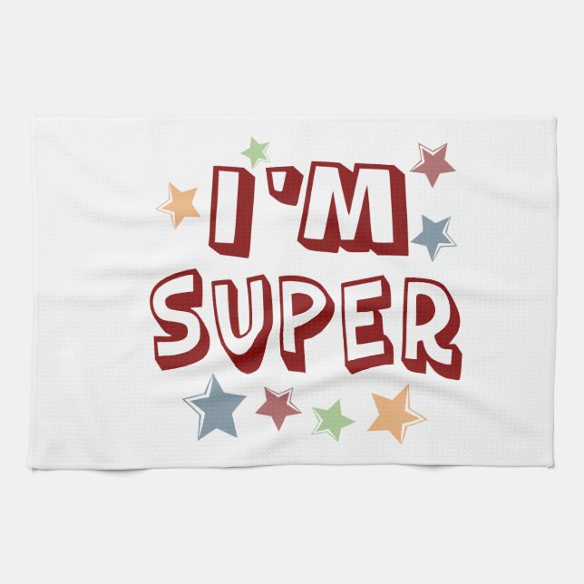 Im Super with Stars Kitchen Towel (Horizontal)