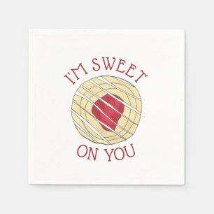I'm Sweet On You Cherry Danish Pastry Foodie Love Napkin
