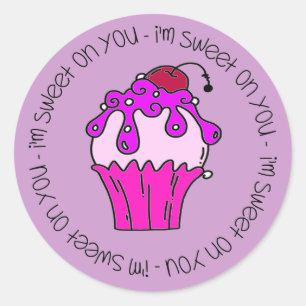 I'm Sweet on You Valentine Classic Round Sticker
