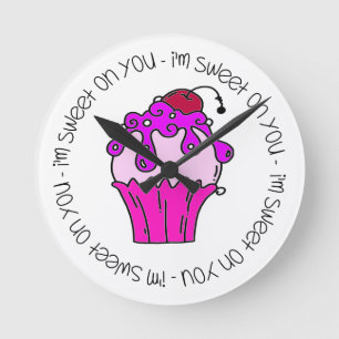 I'm Sweet on You Valentine Round Clock
