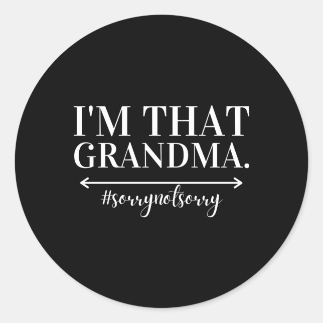 I'M T Grandma Grandmother Grandparent Classic Round Sticker (Front)