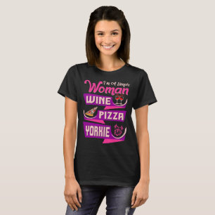 Im T-shirt simple de Yorkie de pizza de vin de