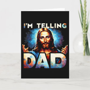 I'm Telling Dad Funny Christian Jesus Vintage Jesu Card