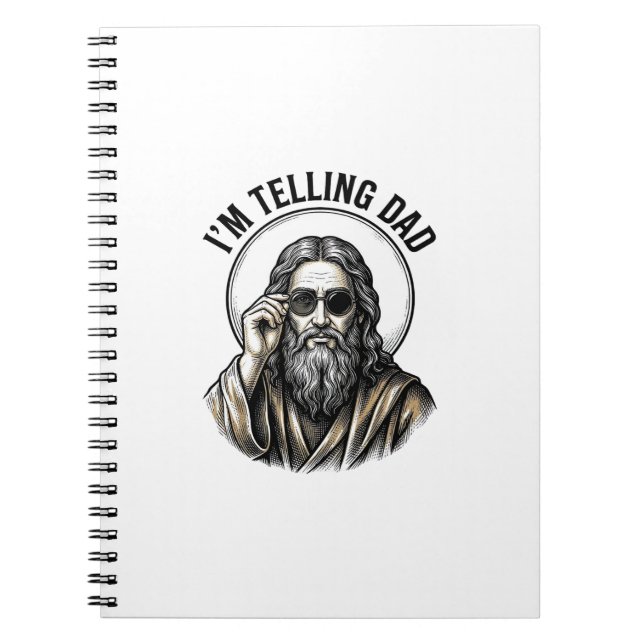I'm Telling Dad Vintage Engraving Funny Shirt Notebook (Front)