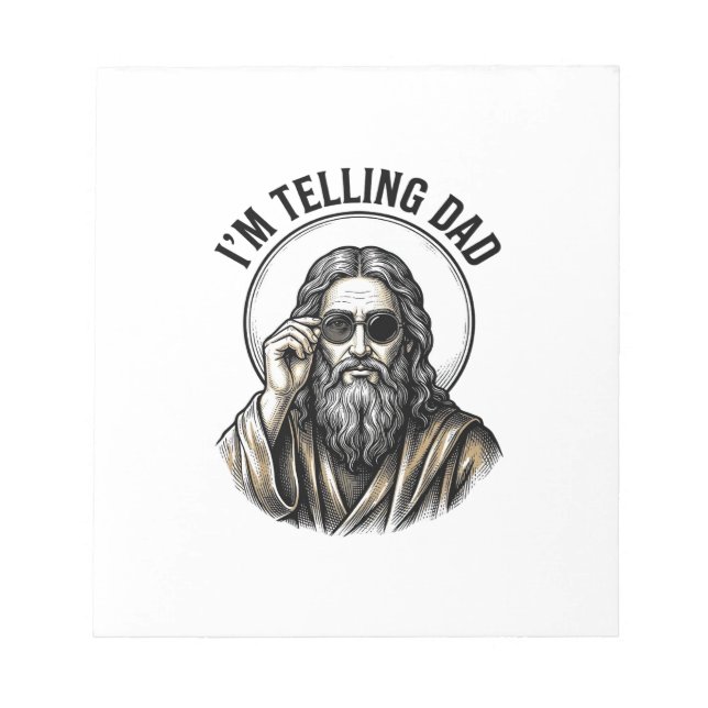 I'm Telling Dad Vintage Engraving Funny Shirt Notepad (Front)