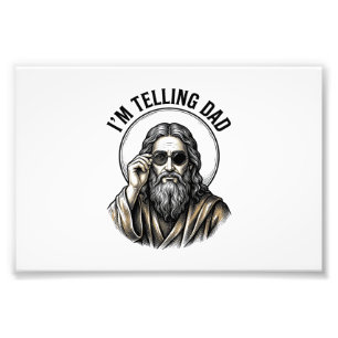 I'm Telling Dad Vintage Engraving Funny Shirt Photo Print