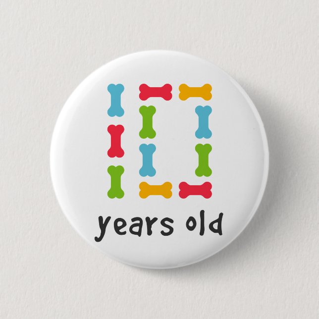 I'm Ten Years Old 2 Inch Round Button (Front)