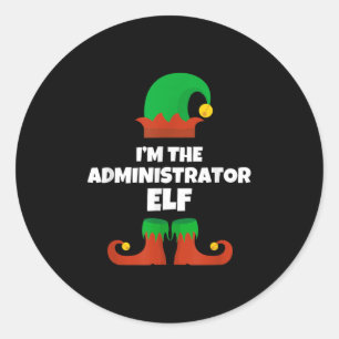 I'm The Administrator Elf Family Pajama Christmas  Classic Round Sticker