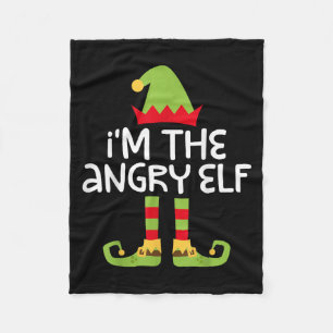I'm The Angry Elf Matching Christmas Elf Shirt Fleece Blanket
