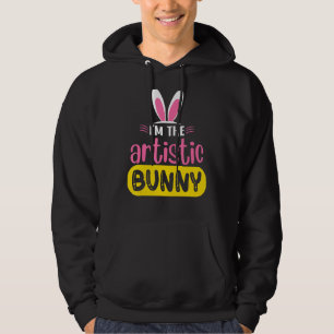 I'm The Artistic Bunny Rabbit Ears Egg Easter Day Hoodie
