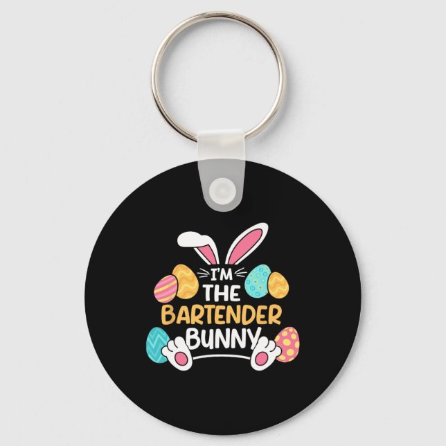 Im The Bartender Bunny Bartending Easter Mixologis Keychain (Front)