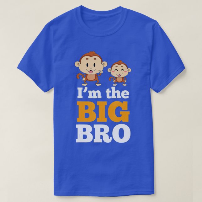 Im The Big Bro, Cute Monkey Brothers  by Zany Brai T-Shirt (Design Front)