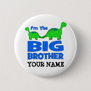 I'm the BIG Brother! Custom Dinosaur Design 2 Inch Round Button