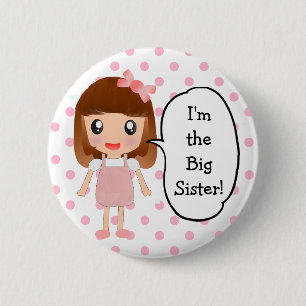 "I'm the Big Sister" Baby Shower Button