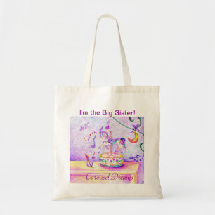I'm the Big Sister, Carousel Dreams Budget Tote Bag