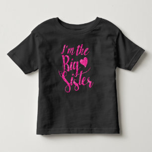 I'm the Big Sister Hot Pink Glitter-Print Toddler T-shirt