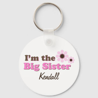 I'm The Big Sister Mod Flowers Personalized Keychain