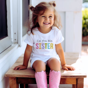 I'm the Big Sister Modern Colourful Girl's Baby T-Shirt
