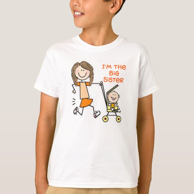 I'm the Big Sister Stick Figures T-Shirt (Front)
