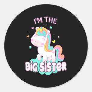 I'm The Big Sister Unicorn Siblings Sisters Classic Round Sticker