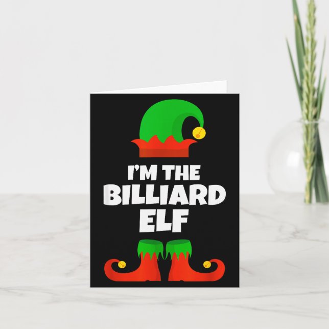 I'm The Billiard Elf Family Pajama Christmas Funny Card (Front)