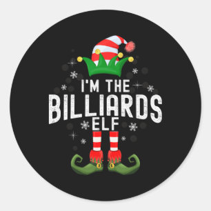 Im The Billiards Elf Christmas Family Pjs Costume  Classic Round Sticker