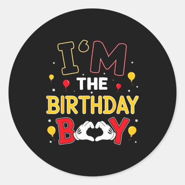 I'm The Birthday Boy Matching Family Birthday Part Classic Round Sticker (Front)