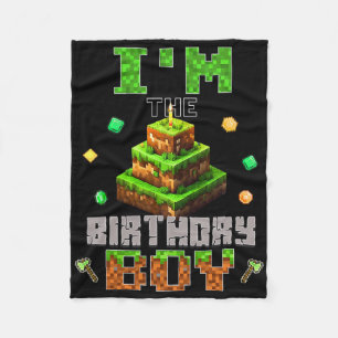 I'm The Birthday Boy Party Video Gamer Pixel Numbe Fleece Blanket