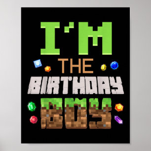 Im The Birthday Boy Party Video Gamer Pixel Number Poster