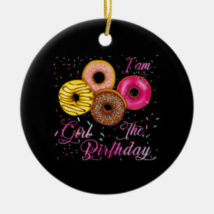 I'm The Birthday Girl Doughnut Birthday Party Them Ceramic Ornament