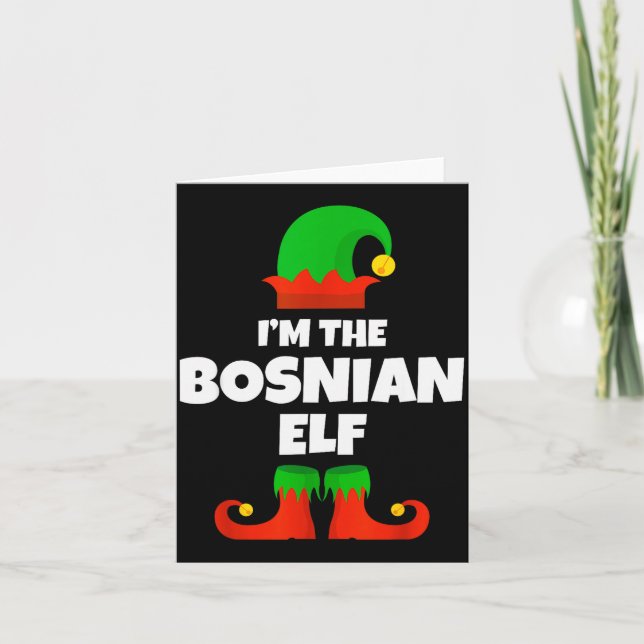 I'm The Bosnian Elf Family Pajama Christmas Funny  Card (Front)