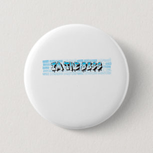 IM THE BOSS Graffiti Theme Blue Splatter Paint 2 Inch Round Button