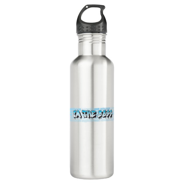 IM THE BOSS Graffiti Theme Blue Splatter Paint 710 Ml Water Bottle (Front)