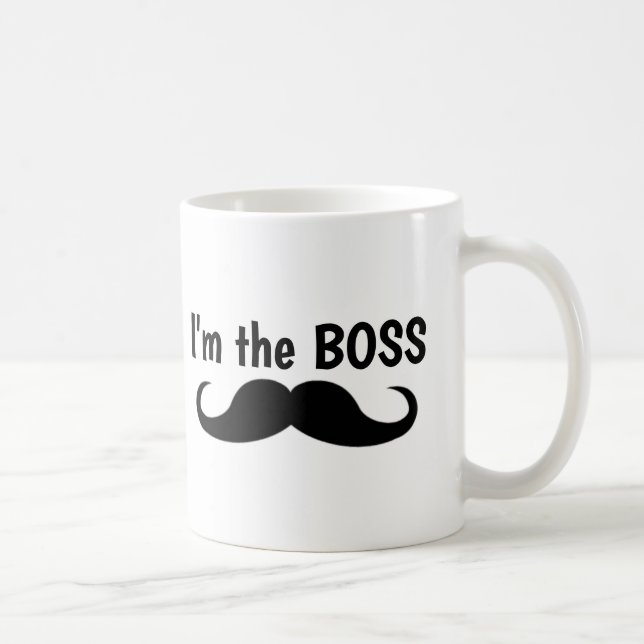 I'M THE BOSS, MUSTACHE COFFEE MUG (Right)