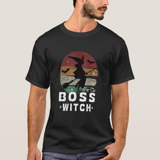 I'm The Boss Witch Cute Witchy Halloween Witch Cov T-Shirt (Front)