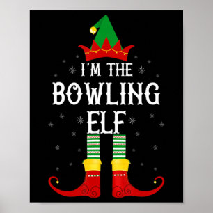 I'm the Bowling Elf Family Group Christmas  Poster