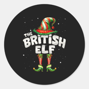 I'm The British Elf Family Matching Group Christma Classic Round Sticker