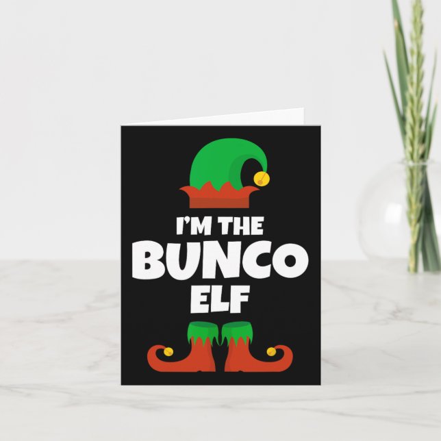 I'm The Bunco Elf Family Pajama Christmas Funny Bu Card (Front)
