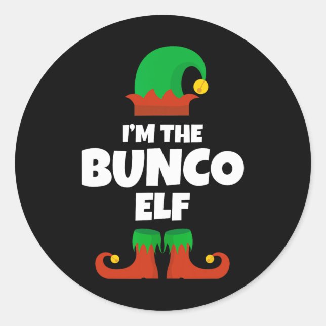 Im The Bunco Elf Family Pajama Christmas Funny Bu  Classic Round Sticker (Front)