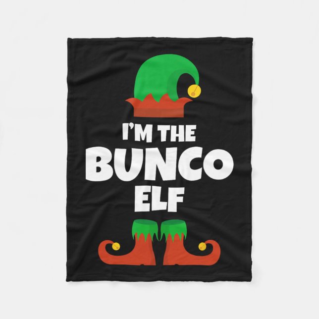 I'm The Bunco Elf Family Pajama Christmas Funny Bu Fleece Blanket (Front)