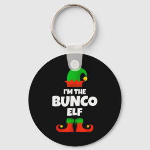 I'm The Bunco Elf Family Pajama Christmas Funny Bu Keychain