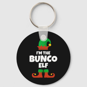 I'm The Bunco Elf Family Pajama Christmas Funny Bu Keychain