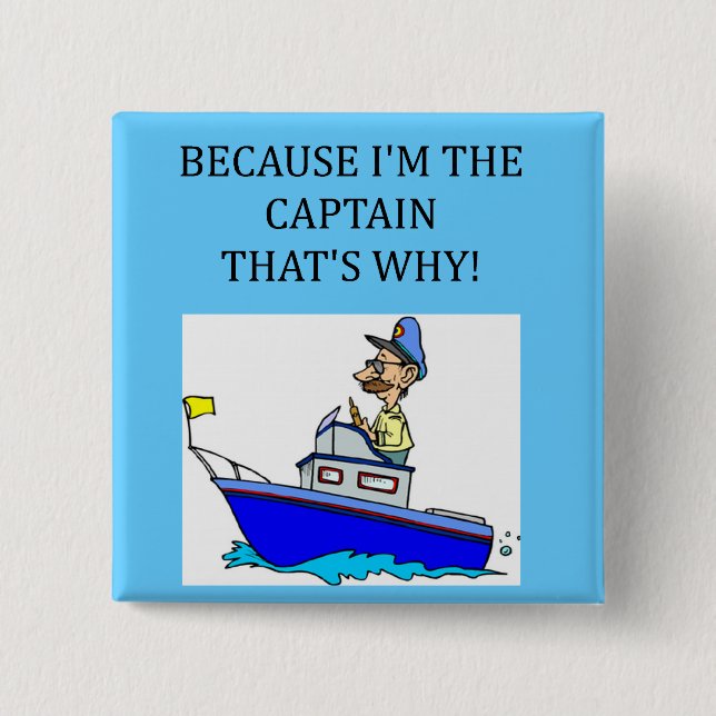 i'm the captain 2 inch square button (Front)