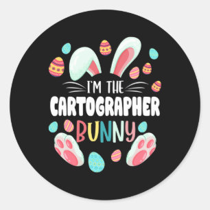 I'm The Cartographer Bunny Matching Family Easter Classic Round Sticker