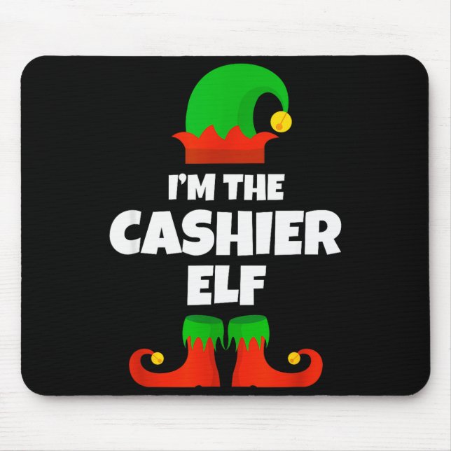 I'm The Cashier Elf Family Pajama Christmas Funny  Mouse Pad (Front)