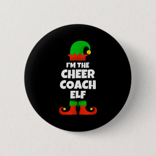 I'm The Cheer Coach Elf Family Pajama Christmas Fu 2 Inch Round Button