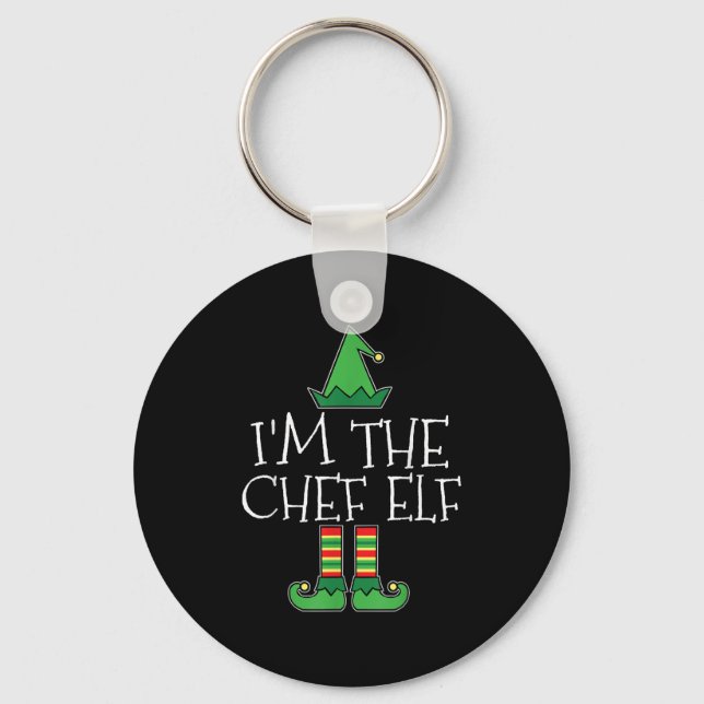 I'm The Chef Elf Matching Family Group Christmas T Keychain (Front)