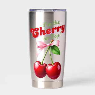 I'm the Cherry on Top - Kirschen mit rosa Schleife Insulated Tumbler