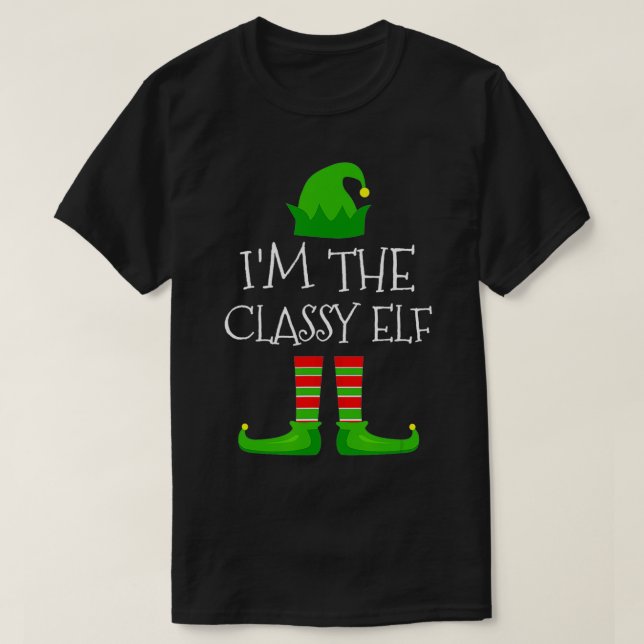 I'm The Classy Elf Family Matching Christmas Pajam T-Shirt (Design Front)